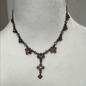 Cookie Lee Vintage-Inspired Necklace with Red and Purple Accents